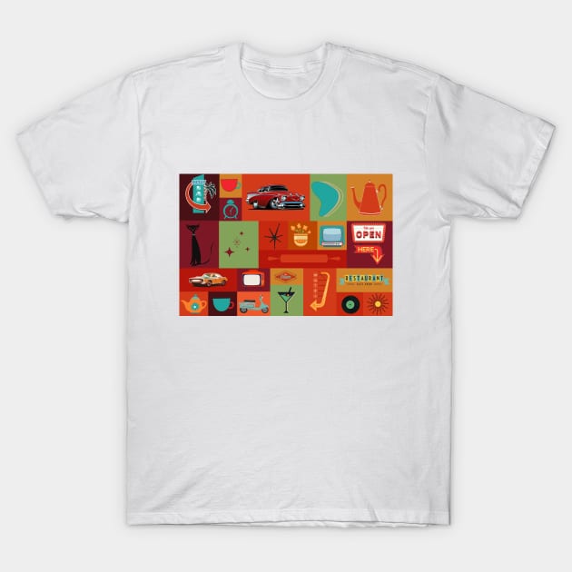 MCM Styled Poster Art T-Shirt by Lisa Williams Design